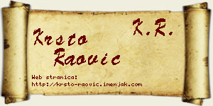 Krsto Raović vizit kartica